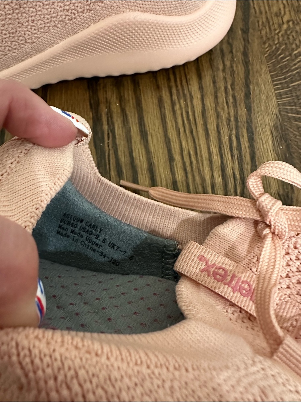 Aetrex Women's Knit Lace-Up Sneakers - Peach Pink - Picture 6 of 6
